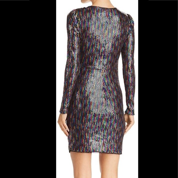 BCBGMAXAZRIA Multicolored Sequin Bodycon Dress XS - Picture 3 of 3